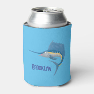 Swordfish sailfish fun cartoon illustration can cooler