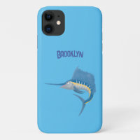 Swordfish sailfish fun cartoon illustration