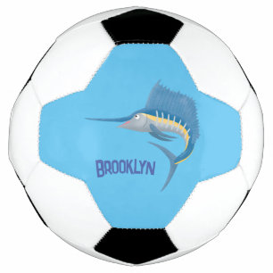 Swordfish sailfish fun cartoon illustration football