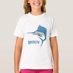 Swordfish sailfish fun cartoon illustration T-Shirt