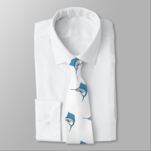 Swordfish sailfish fun cartoon illustration tie