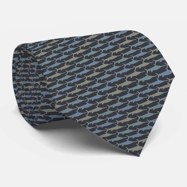 Swordfish Tie Armani Grey Charcoal (Rolled)