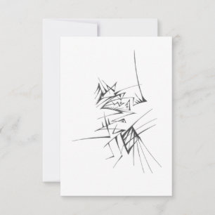 Swords Black White Abstract Tribal Tattoo Art Thank You Card