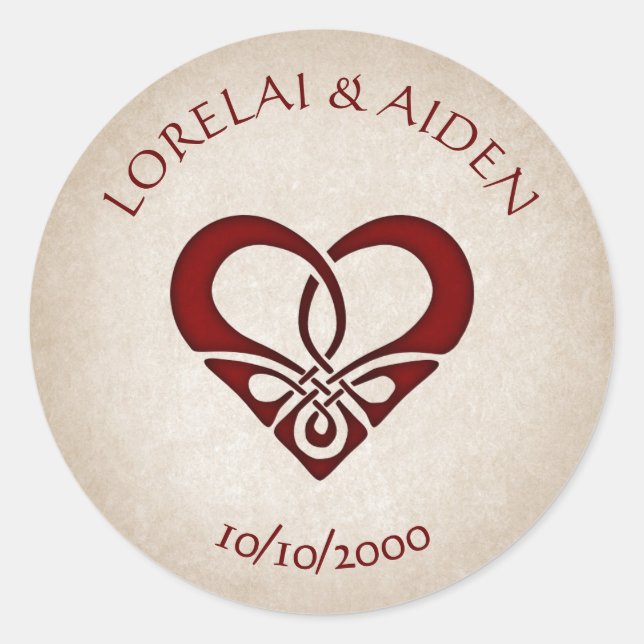 Swords Celtic Wedding Classic Round Sticker (Front)