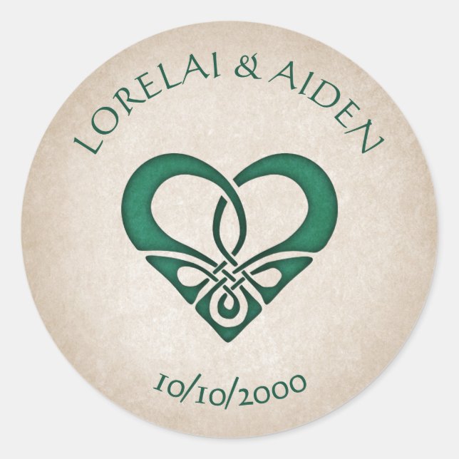 Swords Celtic Wedding Classic Round Sticker (Front)