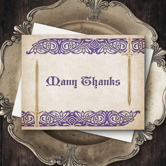 Swords Celtic Wedding Thank You Card