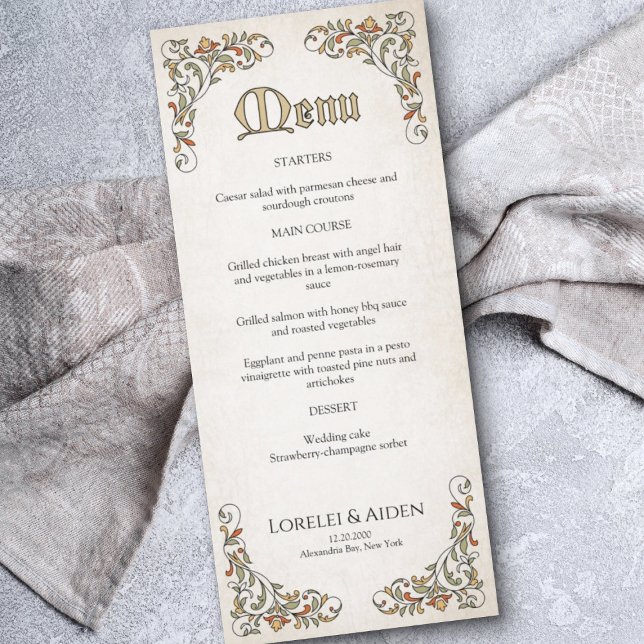 Swords Gamer Fantasy Wedding Menu (Creator Uploaded)