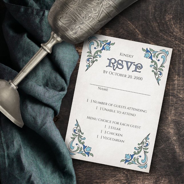 Swords Gamer Fantasy Wedding RSVP Card (Creator Uploaded)
