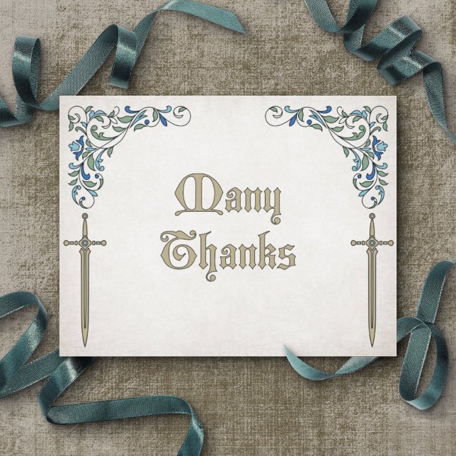 Swords Gamer Fantasy Wedding Thank You Card (Creator Uploaded)