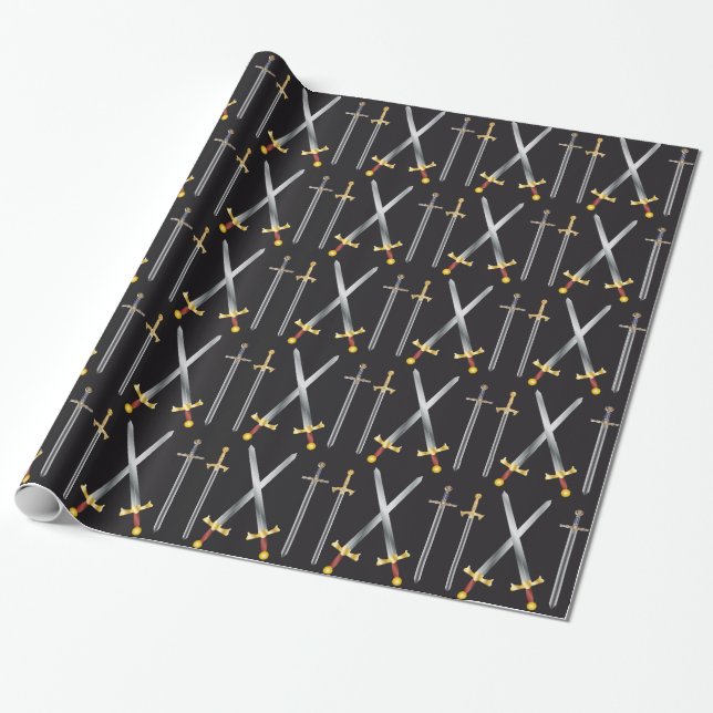 swords Wrapping Paper (Unrolled)