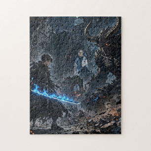 Swordsman vs Horned Demon Jigsaw Puzzle