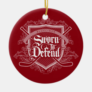 Sworn To Defend (Hockey Defenseman) Ceramic Tree Decoration