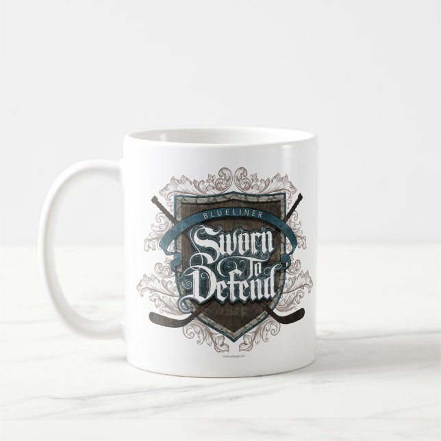 Sworn To Defend (Hockey Defenseman) Coffee Mug (Left)