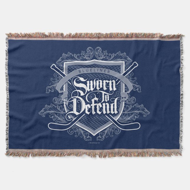 Sworn To Defend (Hockey Defenseman) Throw Blanket (Front)