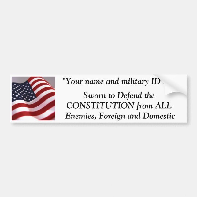 Sworn to Defend the CONSTITUTION from ... Bumper Sticker (Front)