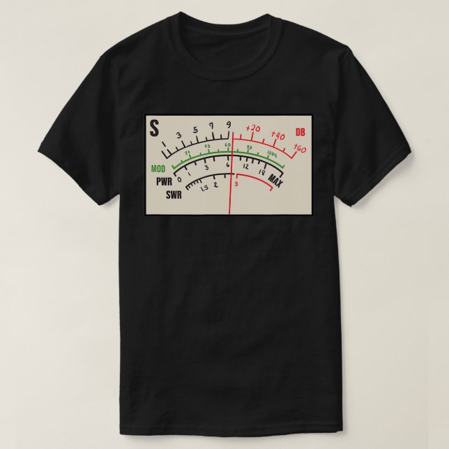 SWR Metre Amateur Radio Operator  T-Shirt (Design Front)