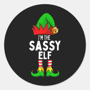 Sy Elf Matching Family Christmas Classic Round Sticker