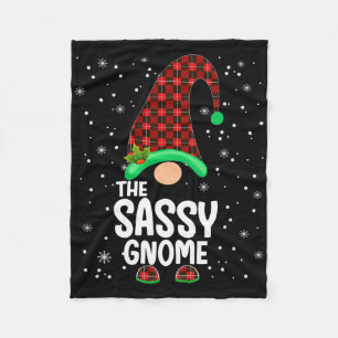 Sy Gnome Buffalo Plaid Matching Family Christmas P Fleece Blanket