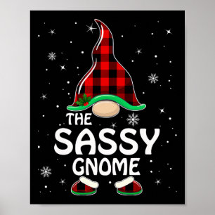 Sy Gnome Buffalo Plaid Matching Family Christmas P Poster