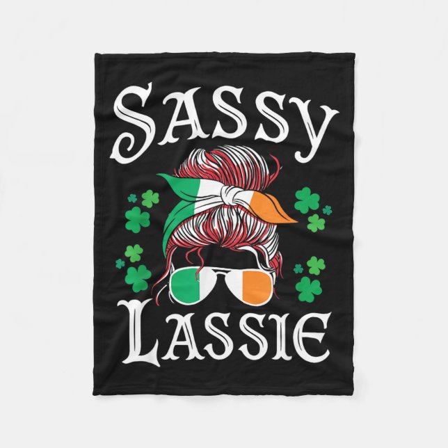 Sy Lie St Patricks Day Shamrock  Fleece Blanket (Front)