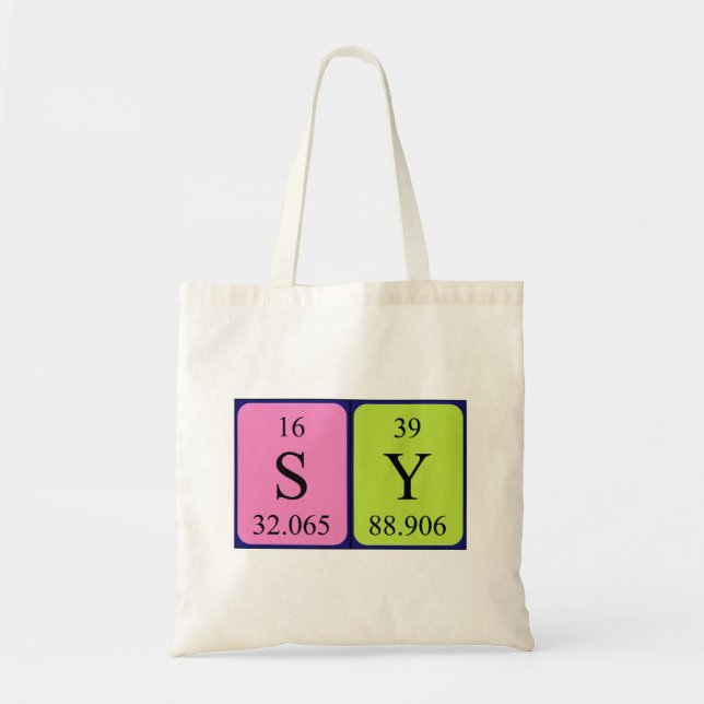Sy periodic table name tote bag 1 (Front)