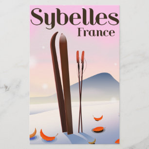Sybelles France Ski poster Stationery