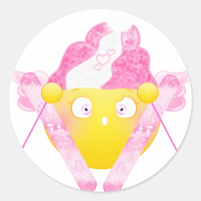 Sybille Ski - Pink Classic Round Sticker (Front)
