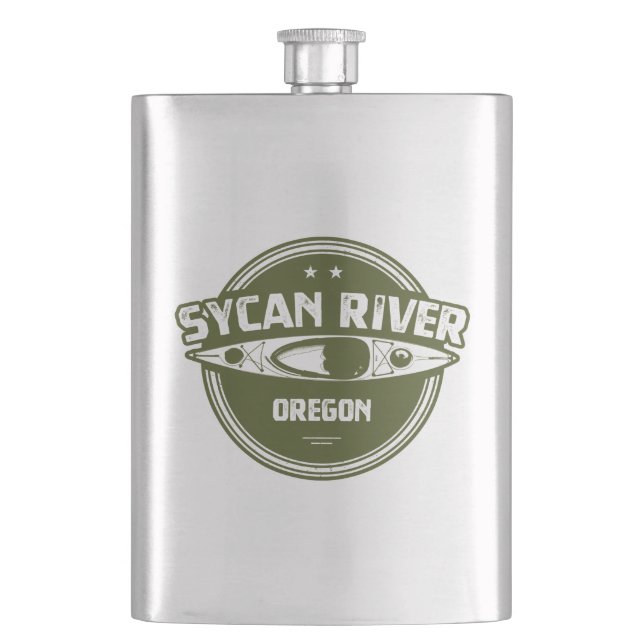 Sycan River Oregon Kayaking Hip Flask (Front)