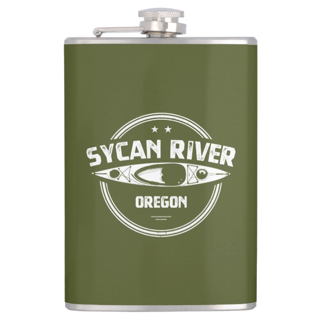 Sycan River Oregon Kayaking Hip Flask (Front)