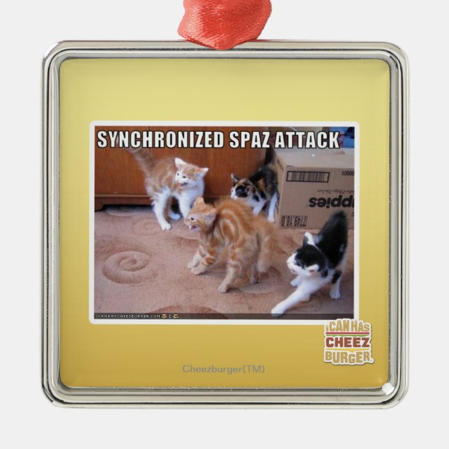 Sychronized Spaz Attack Metal Tree Decoration (Front)