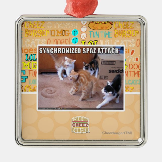 Sychronized Spaz Attack Metal Tree Decoration (Front)