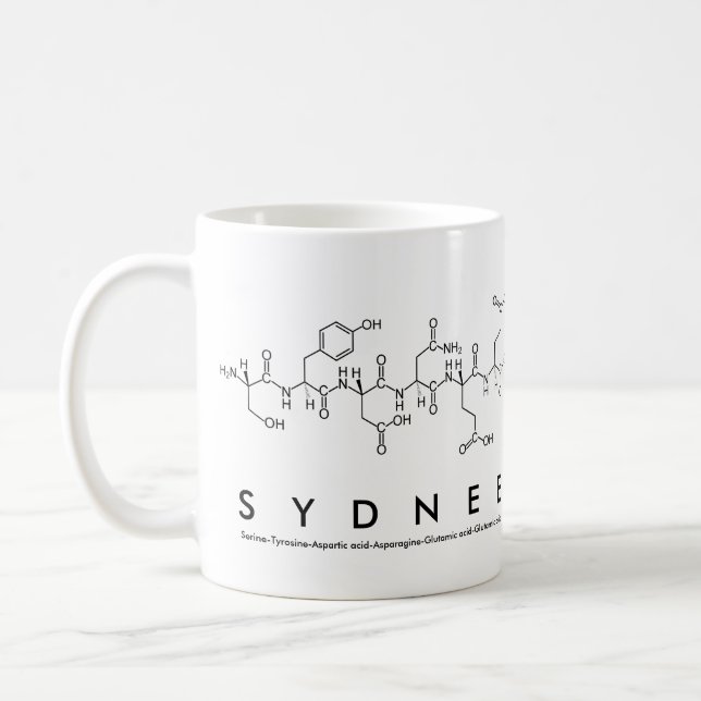 Sydnee peptide name mug (Left)