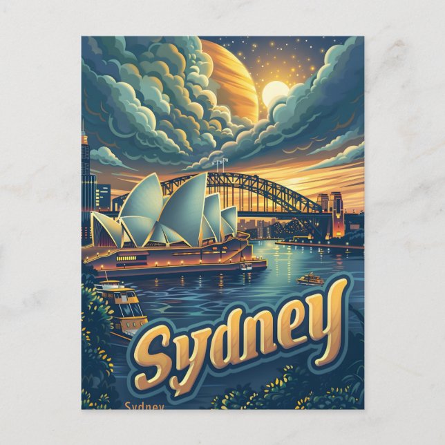 Sydney at Night: Elegance at the Opera House Postcard (Front)