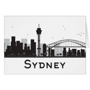 Sydney, Australia Black & White City Skyline