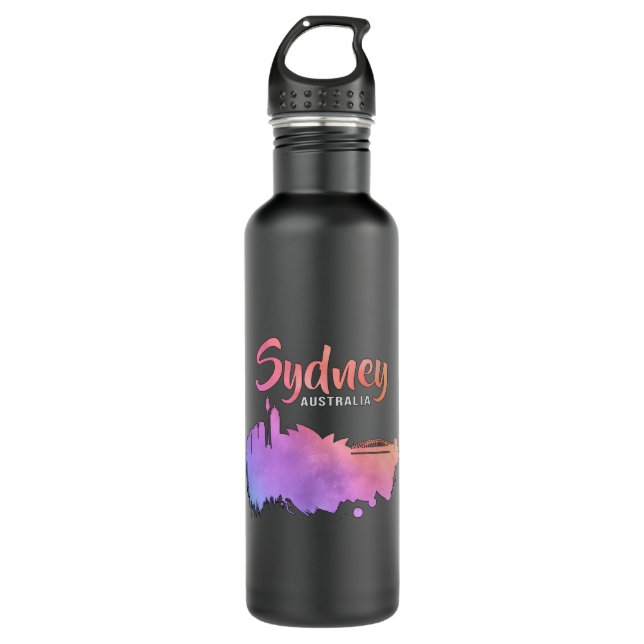Sydney Australia City Cityscape Skyline Funny Gift 710 Ml Water Bottle (Front)