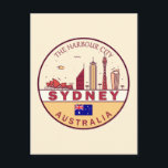 Sydney Australia City Skyline Emblem Postcard<br><div class="desc">Sydney minimalist,  colourful art design featuring monuments and landmarks of the city in Australia.</div>