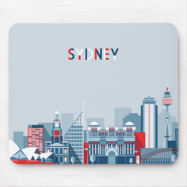 Sydney Australia City Skyline Mouse Mat (Front)