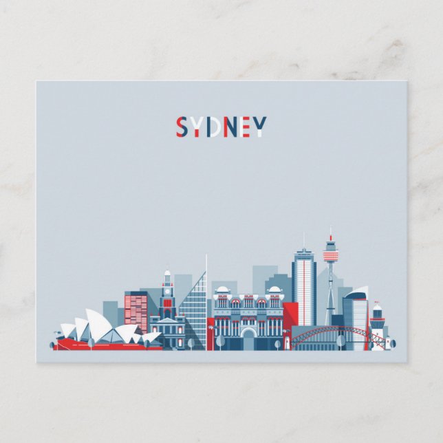 Sydney Australia City Skyline Postcard (Front)