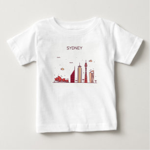 Sydney, Australia Doodle Skyline Baby T-Shirt