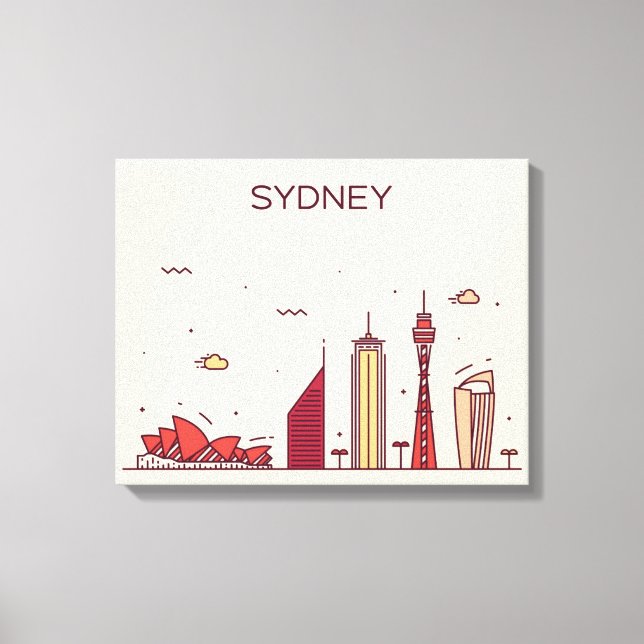 Sydney, Australia | Doodle Skyline Canvas Print (Front)