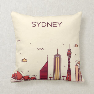 Sydney, Australia   Doodle Skyline Cushion