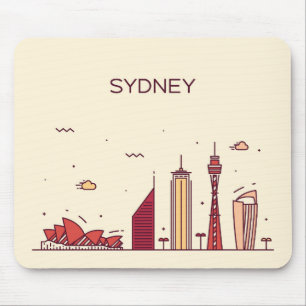 Sydney, Australia   Doodle Skyline Mouse Mat