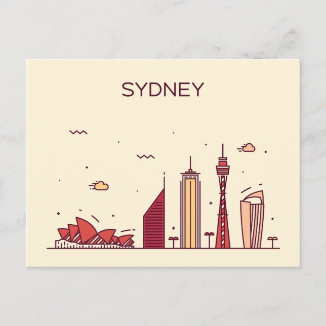 Sydney, Australia | Doodle Skyline Postcard (Front)