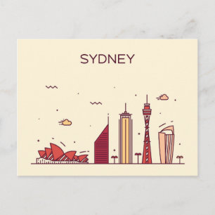 Sydney, Australia   Doodle Skyline Postcard