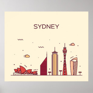 Sydney, Australia Doodle Skyline Poster
