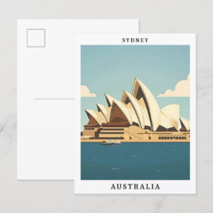 Sydney Australia Elegant Art Vintage Travel Postcard