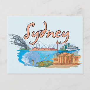 Sydney, Australia Famous City Postcard