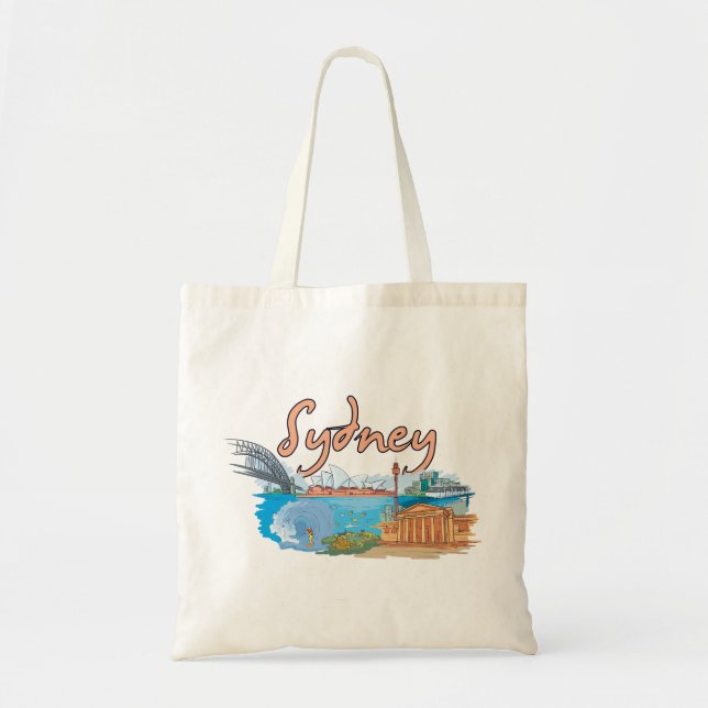 Sydney, Australia Famous City Tote Bag (Front)