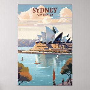 Sydney Australia Famous Vintage Travel Place Poster