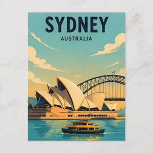 Sydney Australia Harbour Bridge Opera House Views Postcard
